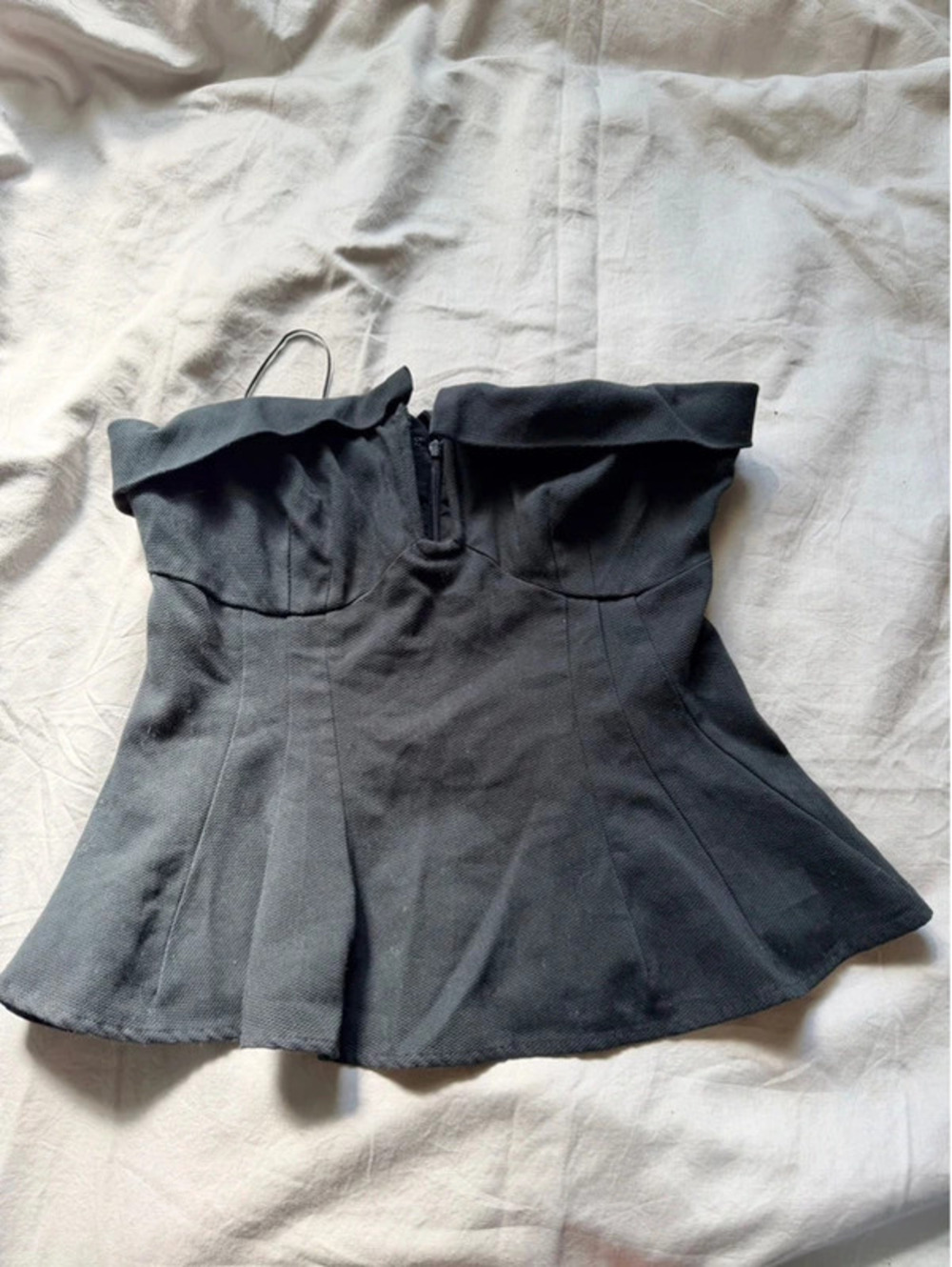Maeve Anthropologie Black Strapless Plunge Corset Top size 4 Coquette Whimsigoth